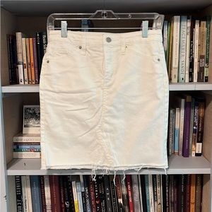 White denim mini
